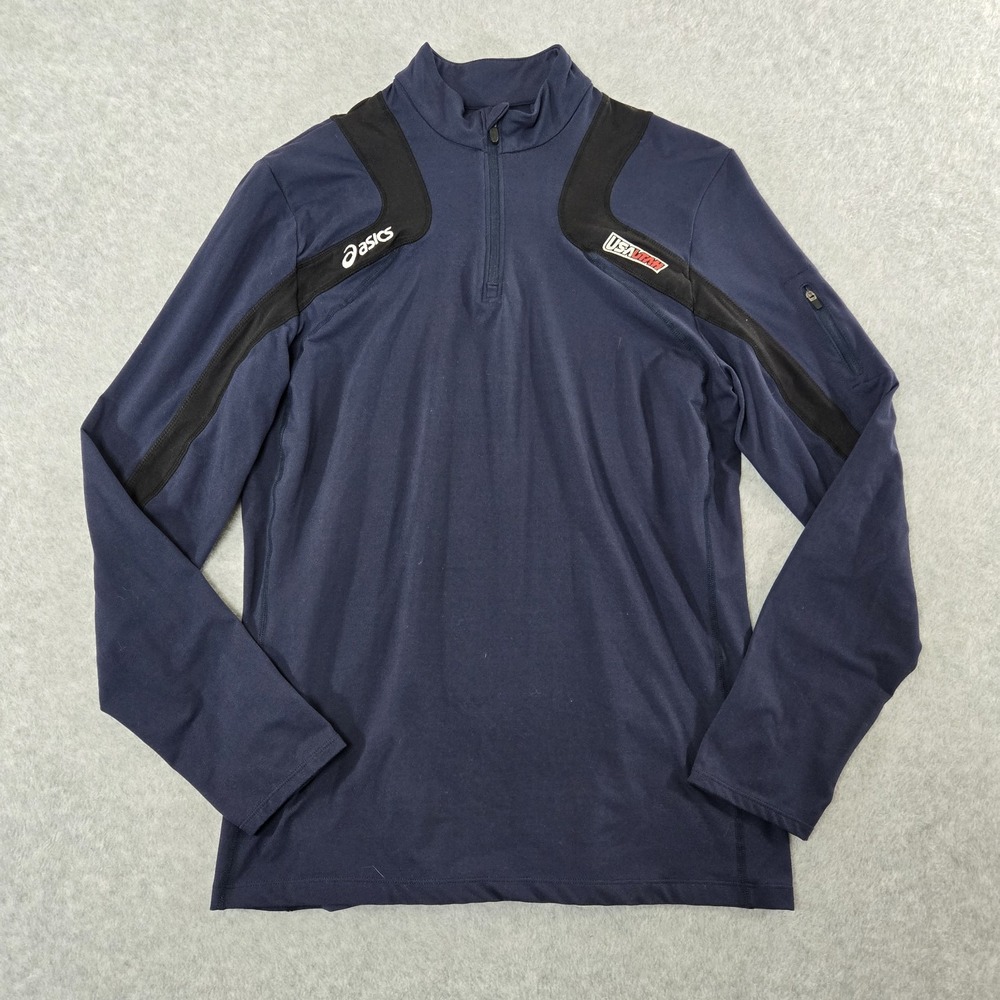 RARE Asics 1/4 Zip Utah Wrestling Jacket Athletic Performance Mens Medium USA